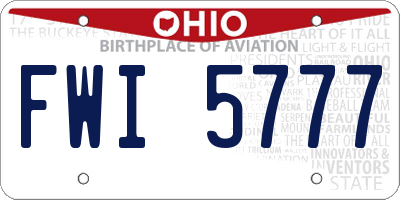 OH license plate FWI5777