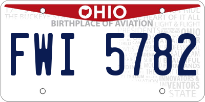 OH license plate FWI5782
