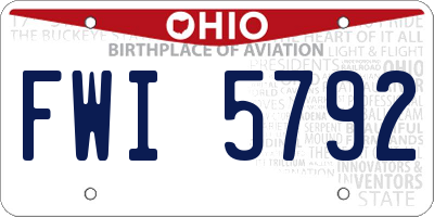 OH license plate FWI5792