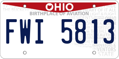 OH license plate FWI5813