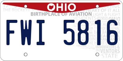 OH license plate FWI5816