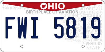 OH license plate FWI5819