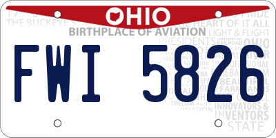 OH license plate FWI5826