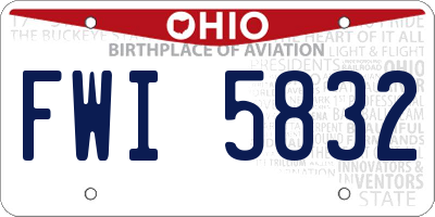 OH license plate FWI5832