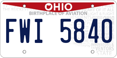 OH license plate FWI5840