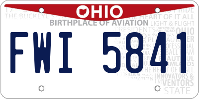 OH license plate FWI5841