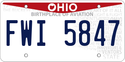 OH license plate FWI5847