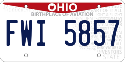 OH license plate FWI5857