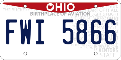 OH license plate FWI5866
