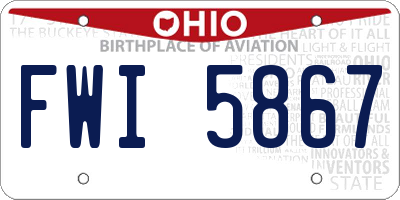 OH license plate FWI5867