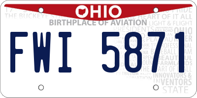 OH license plate FWI5871