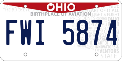 OH license plate FWI5874
