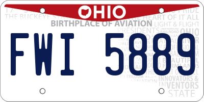 OH license plate FWI5889