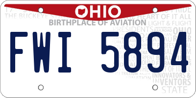 OH license plate FWI5894