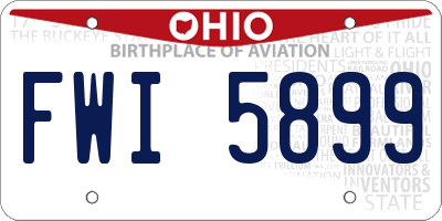 OH license plate FWI5899