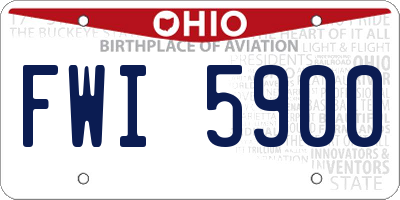 OH license plate FWI5900