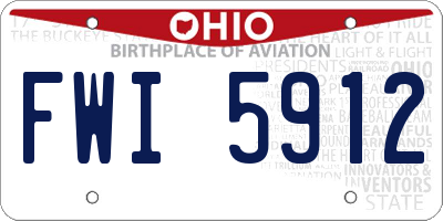 OH license plate FWI5912