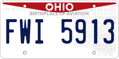 OH license plate FWI5913