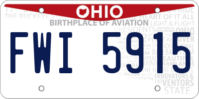 OH license plate FWI5915