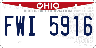 OH license plate FWI5916