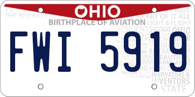 OH license plate FWI5919