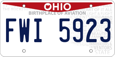OH license plate FWI5923