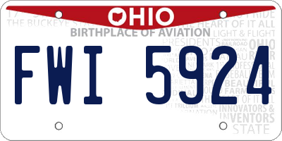 OH license plate FWI5924