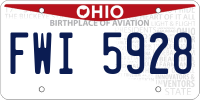 OH license plate FWI5928