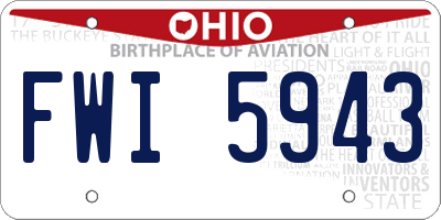 OH license plate FWI5943