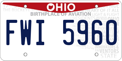 OH license plate FWI5960