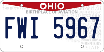 OH license plate FWI5967