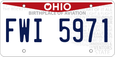 OH license plate FWI5971