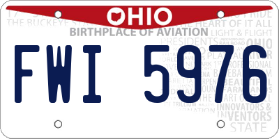 OH license plate FWI5976