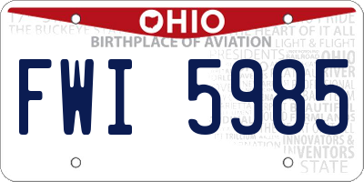 OH license plate FWI5985