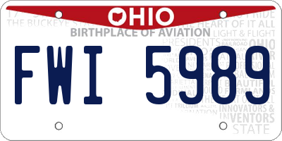 OH license plate FWI5989