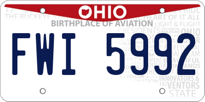OH license plate FWI5992