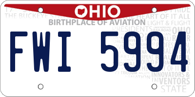OH license plate FWI5994