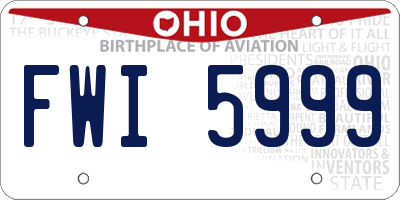 OH license plate FWI5999