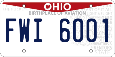 OH license plate FWI6001