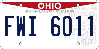 OH license plate FWI6011