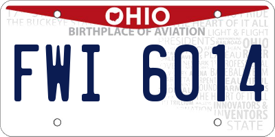 OH license plate FWI6014
