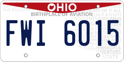 OH license plate FWI6015
