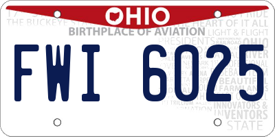 OH license plate FWI6025