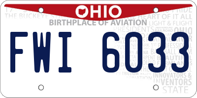 OH license plate FWI6033