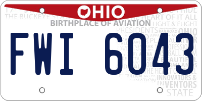 OH license plate FWI6043