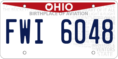 OH license plate FWI6048