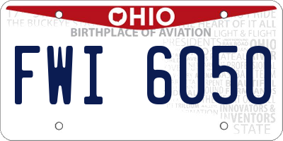 OH license plate FWI6050