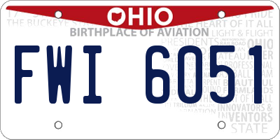 OH license plate FWI6051
