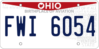 OH license plate FWI6054