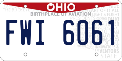 OH license plate FWI6061